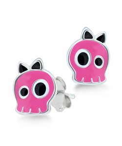 Kids Stud Earring Cute Skull STE-307n